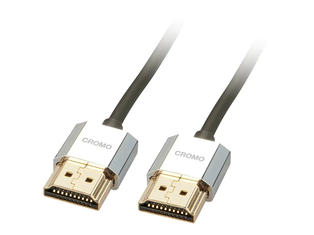 Lindy CROMO Slim High Speed HDMI Cable with Ethernet - HDMI-Kabel mit Ethernet - HDMI männlich zu HDMI männlich - 50 cm - STP-Kabel