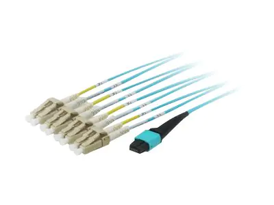 equip Pro - Patch-Kabel - LC Multi-Mode (M) zu MTP Multimode (W) - 15 m - Glasfaser - 50/125 Mikrometer - OM4 - Aquamarin