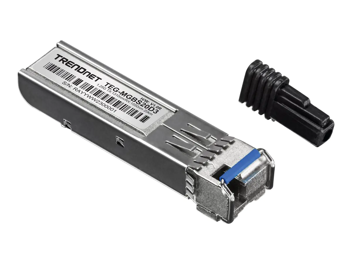 Trendnet TEG MGBS20D3 - SFP (Mini-GBIC)-Transceiver-Modul - GigE - 1000Base-LX, Fibre Channel - LC Single-Modus - bis zu 20 km - 1550 (RX) / 1310 (TX) nm