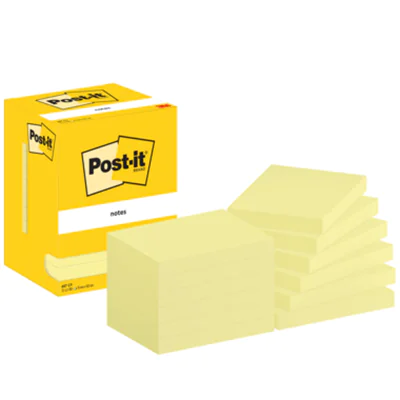 Post-it Haftnotiz Notes 102 x 76 mm (B x H) gelb 100 Bl./Block 12 Block/Pack. Post-it Haftnotiz Notes 102 x 76 mm (B x H) gelb 100 Bl./Block 12 Block/Pack.