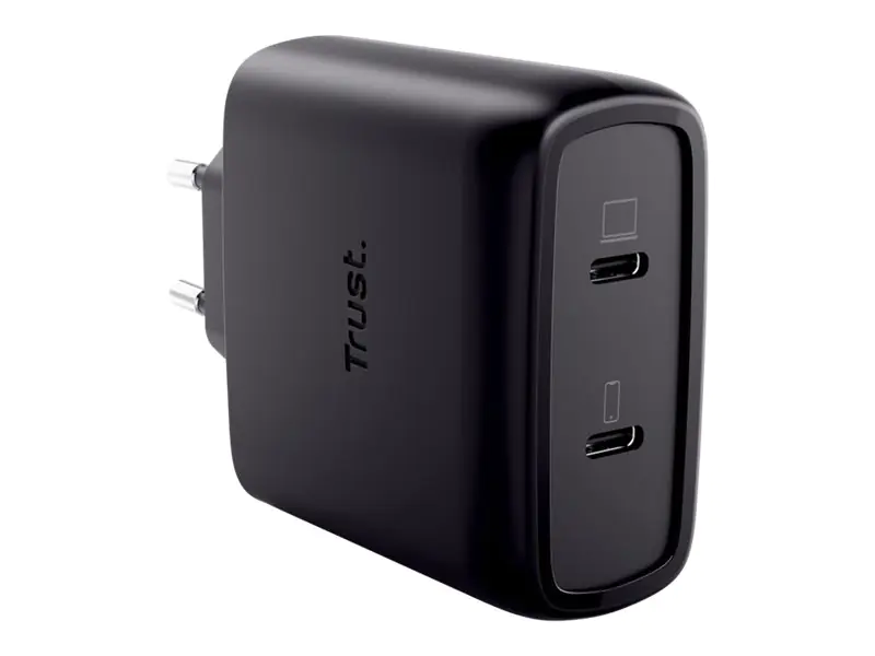 Trust Maxo - Netzteil - GaN - 65 watt - Power Delivery 3.0 + PPS - 2 Ausgabeanschlussstellen (USB-C) 25525