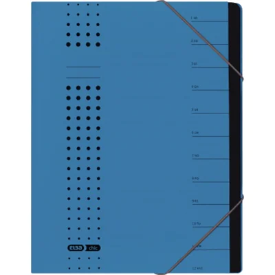 ELBA Ordnungsmappe chic 400002020 DIN A4 7Fächer Karton blau ELBA Ordnungsmappe chic 400002020 DIN A4 7Fächer Karton blau