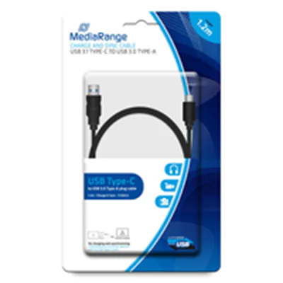 MEDIARANGE MRCS160 - 1,2 m - USB A - USB C - USB 3.2 Gen 1 (3.1 Gen 1) - 5000 Mbit/s - Schwarz MEDIARANGE MRCS160 - 1,2 m - USB A - USB C - USB 3.2 Gen 1 (3.1 Gen 1) - 5000 Mbit/s - Schwarz