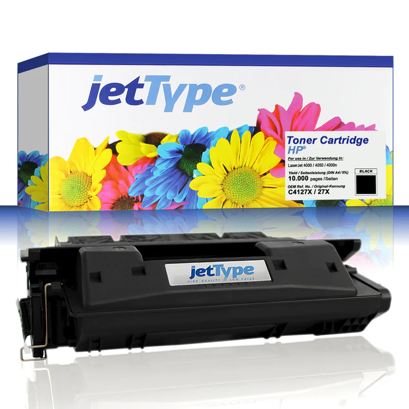jetType Toner kompatibel zu HP C4127X 27X schwarz 10.000 Seiten Große Füllmenge 1 Stück