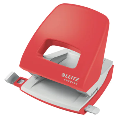 Leitz Locher NeXXt Recycle 8cm 30 Bl. (80 g/m²) mit Anschlagschiene rot