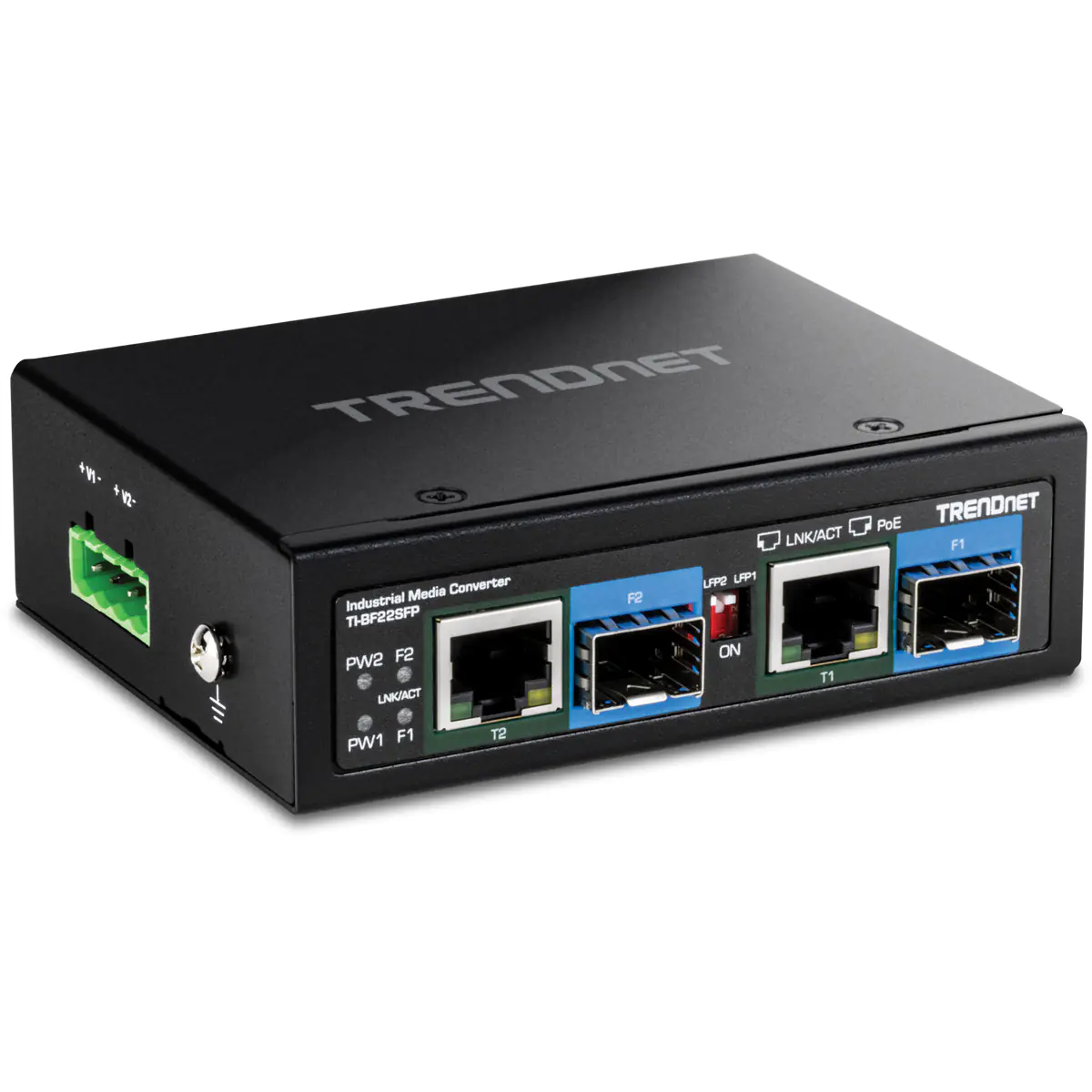 TRENDnet TI-BF22SFP - Version v1.0R - Medienkonverter - 1GbE - 2 Anschlüsse - 2 x RJ-45 / 2 x SFP (mini-GBIC)