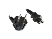 Helos - Stromkabel - power CEE 7/7 gewinkelt zu IEC 60320 C5 gerade - 250 V - 10 A - 3 m - Schwarz