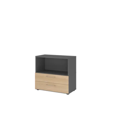 Hammerbacher Regal FlexWall 800 x 748 x 417 mm (B x H x T) 28kg Holz graphit