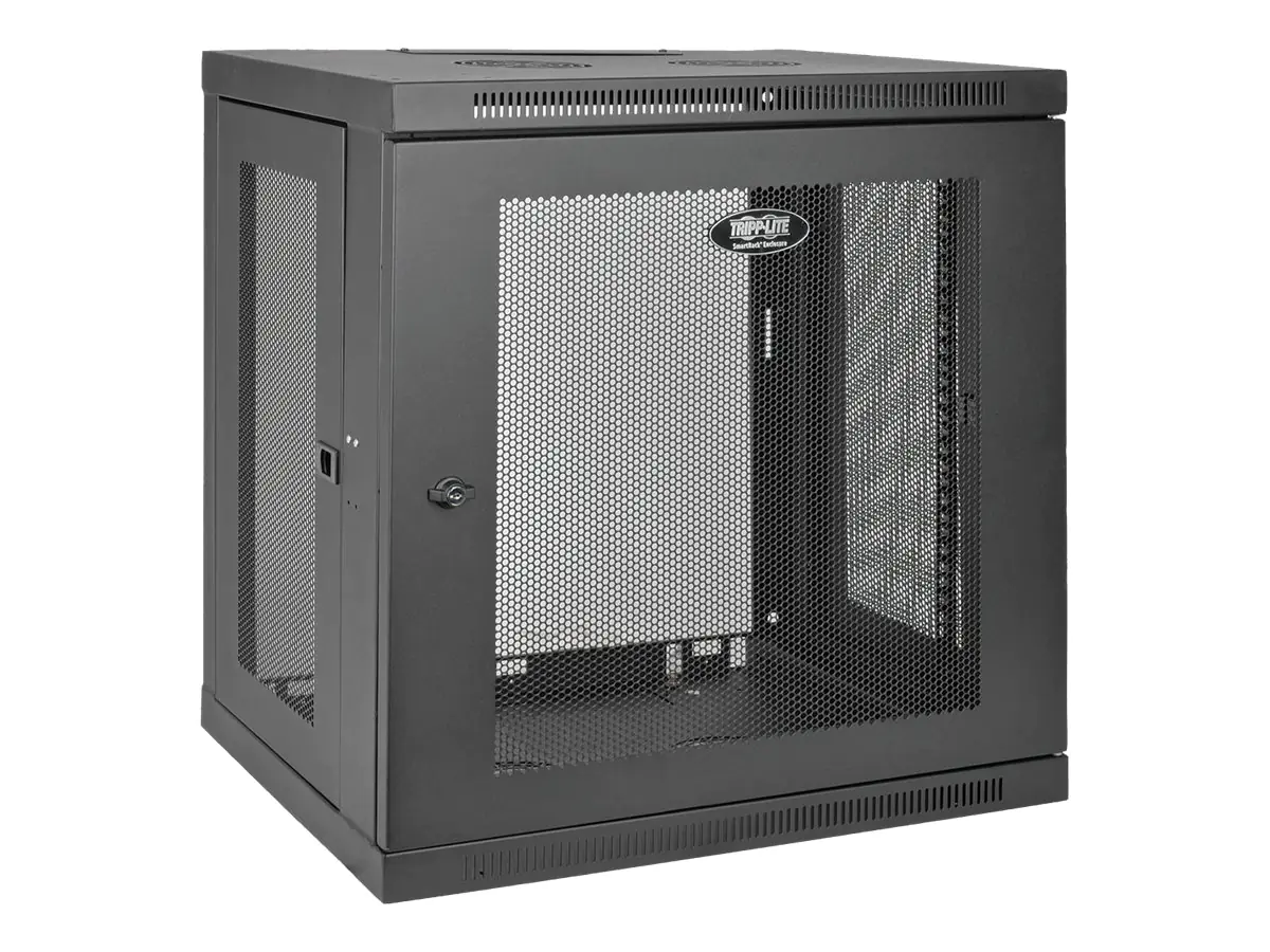 Tripp Lite 12U Wall Mount Rack Enclosure Server Cabinet w/ Door & Side Panels - Schrank Netzwerkschrank - geeignet für Wandmontage - Schwarz - 12U - 48.3 cm (19")