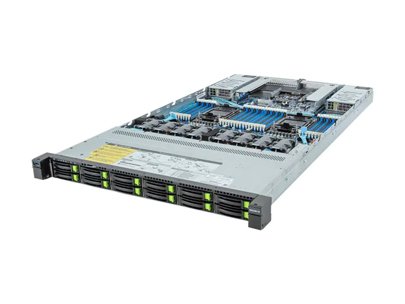 Gigabyte R183-S92 (rev. AAD1) - Server - Rack-Montage - 1U - zweiweg - keine CPU - RAM 0 GB - SATA/SAS/NVMe - Hot-Swap 6.4 cm (2.5") 6NR183S92DR000AAD1