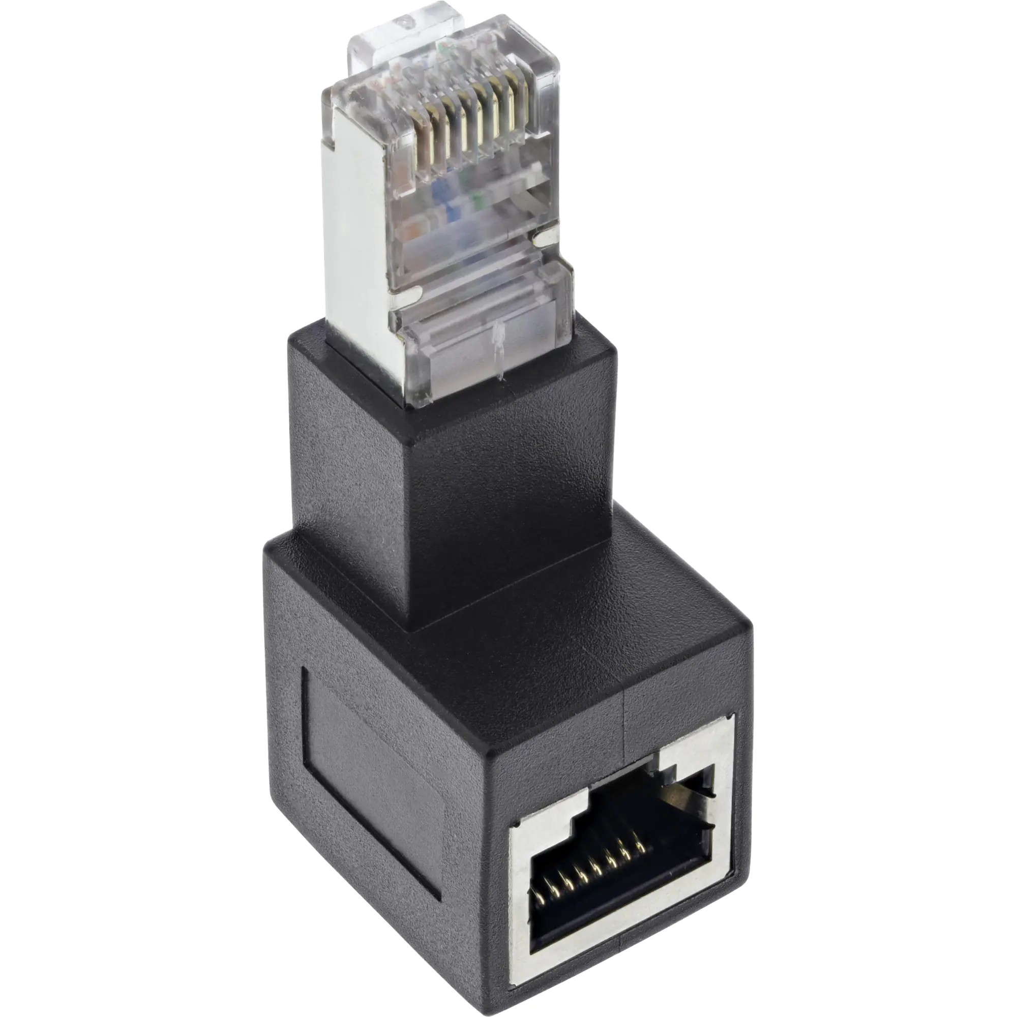 InLine - Netzwerkadapter - RJ-45 (W) gerade zu RJ-45 (M) nach unten abgewinkelt - abgeschirmt - CAT 6a - gewinkelt - Schwarz InLine - Netzwerkadapter - RJ-45 (W) gerade zu RJ-45 (M) nach unten abgewinkelt - abgeschirmt - CAT 6a - gewinkelt - Schwarz