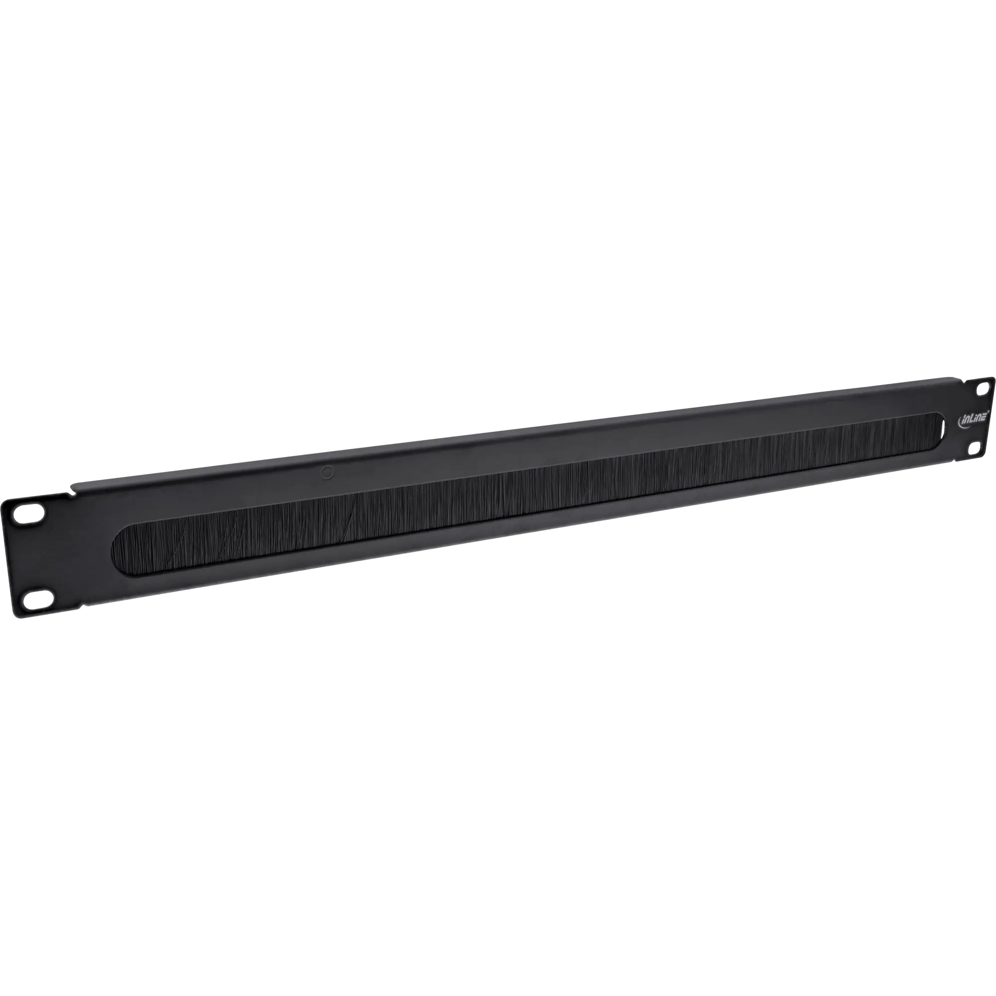 InLine - Rack-Blende mit Bürste für Kabeldurchführung - Schwarz, RAL 9005 - 1U - 48.3 cm (19")