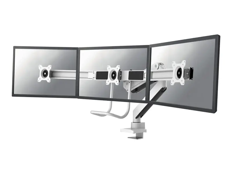 Neomounts NM-D775DX3 - Befestigungskit - Voll beweglich - für 3 LCD-Anzeigen - Aluminium - weiß - Bildschirmgröße: 43.2-61 cm (17"-24") - Klemmmontage, Tülle, Tischmontage