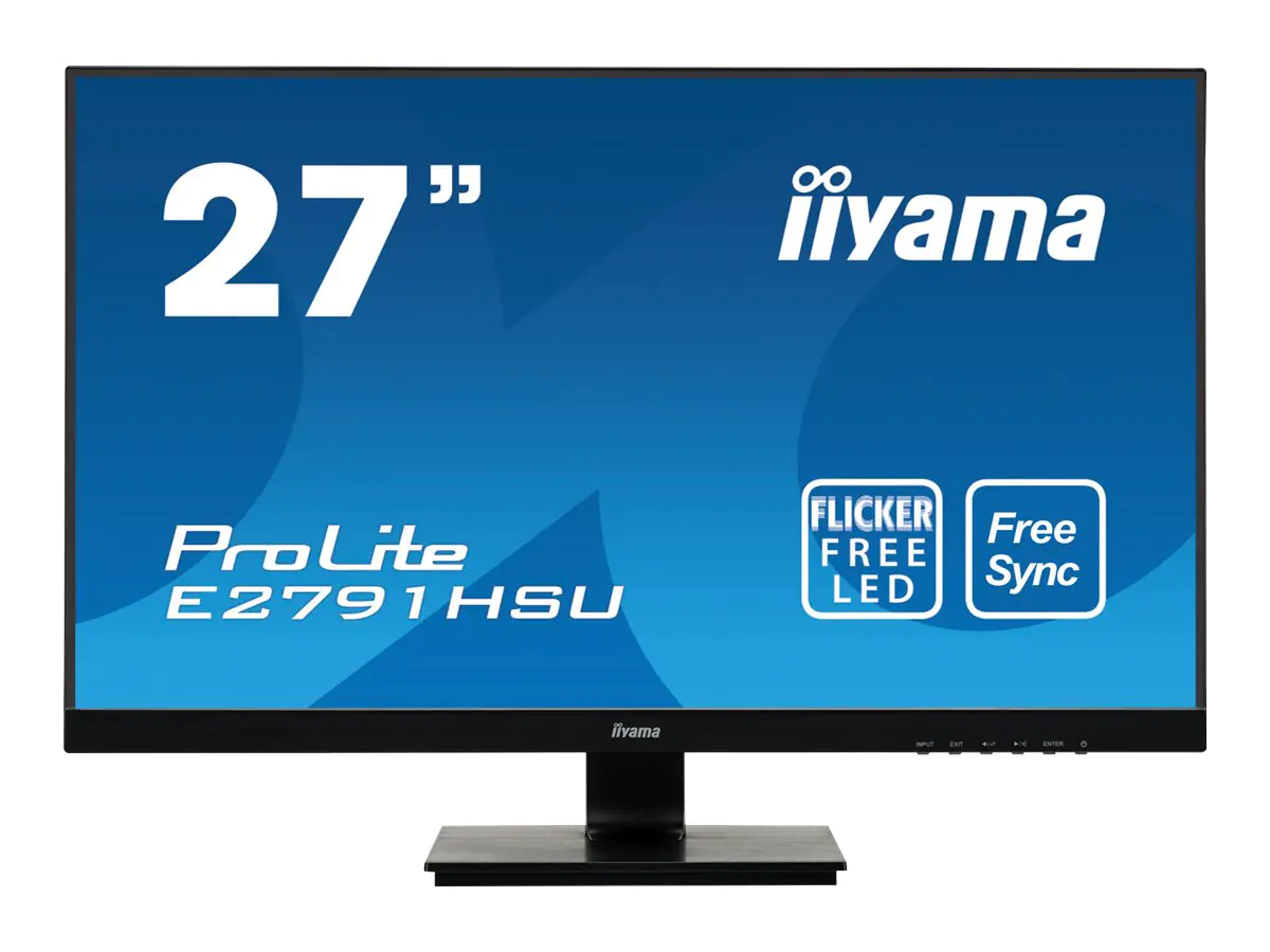 Iiyama ProLite E2791HSU-B1 - LED-Monitor - 68.6 cm (27") - 1920 x 1080 Full HD (1080p) @ 75 Hz - TN - 300 cd/m² - 1000:1 - 1 ms - HDMI, VGA, DisplayPort - Lautsprecher - mattschwarz