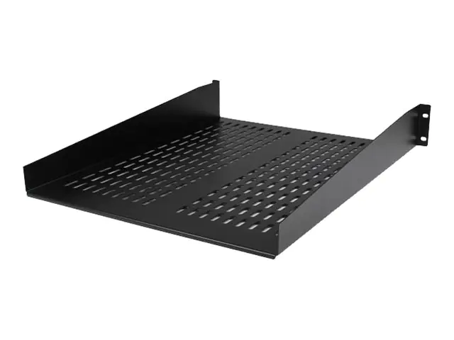 StarTech 2 HE 19 Fest montierbarer Fachboden für Server Rack/ Schrank bis 22 Kg - Belüfteter Fachboden für Serverschrank 55cm Tief - Rack - Regal - Schwarz - 2U - 55.9 cm (22") - für P/N: RK12OD2, RK2433BKM, RK2537BKM, RK3236BKF, RK4236BKB, RK4242BK24, RK