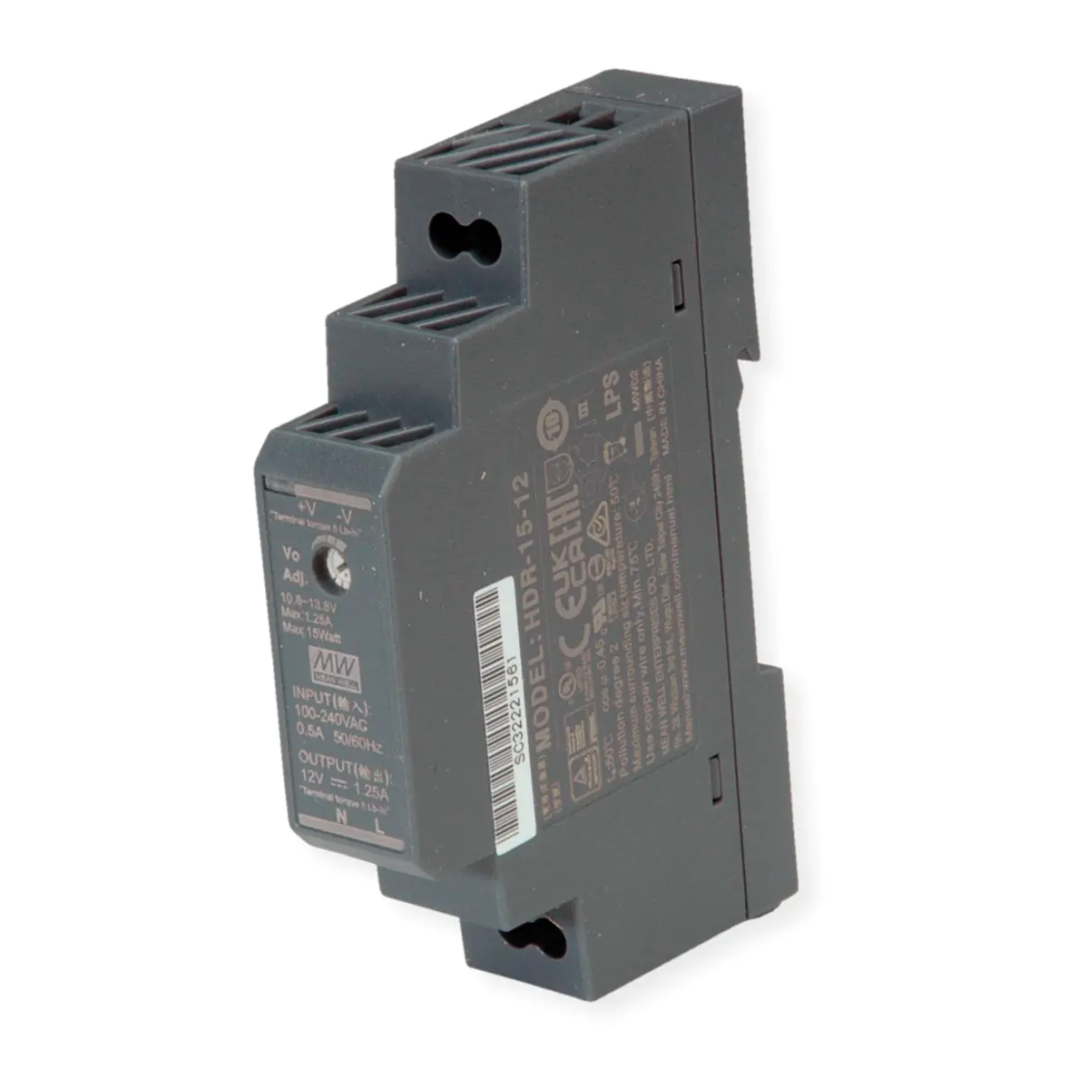 Meanwell Mean Well DR-15 series - Netzteil (DIN-Schienenmontage DR-15-12