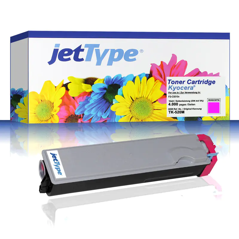 jetType Toner kompatibel zu Kyocera/Mita 1T02HJBEU0 TK520M Magenta 4.000 Seiten 1 Stück jetType Toner kompatibel zu Kyocera/Mita 1T02HJBEU0 TK520M Magenta 4.000 Seiten 1 Stück