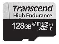 Transcend 350V - Flash-Speicherkarte (SD-Adapter inbegriffen) - 128 GB - UHS-I U1 / Class10 - microSDXC UHS-I