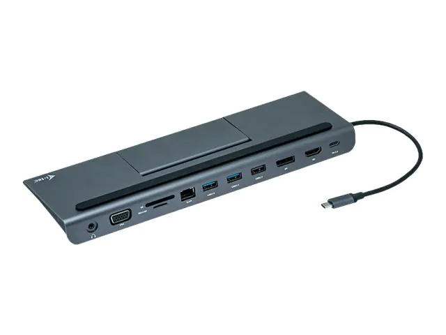 i-Tec USB-C Metal Low Profile 4K Triple Display Docking Station w / Power Delivery 85W - Dockingstation - USB-C 3.1 / Thunderbolt 3 - VGA, HDMI, DP - 1GbE - mit i-Tec Universalladegerät 112 W - Europa