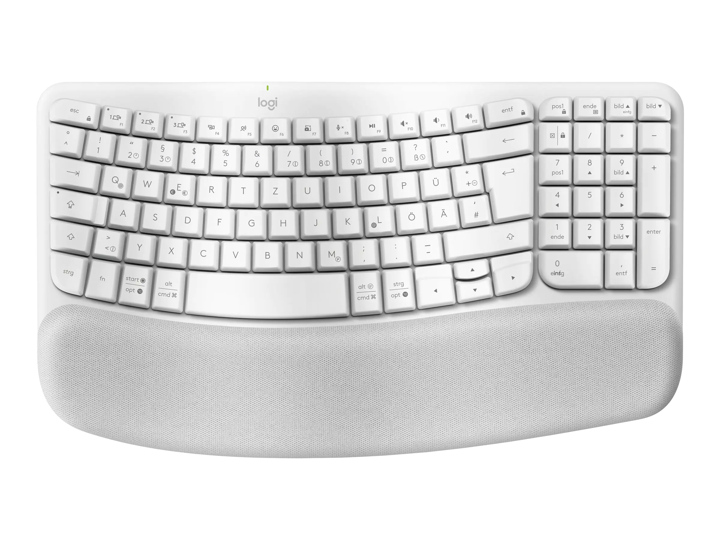 Logitech Ergo Series - Tastatur - kabellos - 2.4 GHz, Bluetooth LE - QWERTZ - Deutsch - Off-White