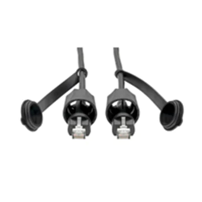 Eaton Tripp Lite Series Industrial Cat5e/Cat6 STP Ethernet Cable - RJ45 M/M, CMX Outdoor, IP68, 26 AWG, TAA, 50 ft. (15.24 m) - Patch-Kabel - TAA-konform - RJ-45 (M) zu RJ-45 (M) - 15 m - STP - CAT 5e/6 - im Freien - Schwarz