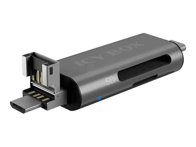 ICY BOX IB-CR201-C3 - Kartenleser (SDHC, SDXC, microSD, microSDHC UHS-I, microSDXC, microSDHC, SD, SDHC UHS-I) - micro USB / USB / USB-C 3.2 Gen 1 ICY BOX IB-CR201-C3 - Kartenleser (SDHC, SDXC, microSD, microSDHC UHS-I, microSDXC, microSDHC, SD, SDHC UHS-I) - micro USB / USB / USB-C 3.2 Gen 1