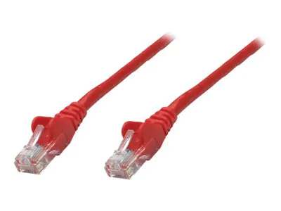 Intellinet Network Patch Cable, Cat5e, 10m, Red, CCA, U/UTP, PVC, RJ45, Gold Plated Contacts, Snagless, Booted, Lifetime Warranty, Polybag - Patch-Kabel - RJ-45 (M) zu RJ-45 (M) - 10 m - UTP - CAT 5e - geformt, ohne Haken - Rot