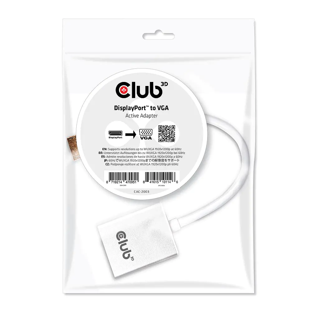 Club 3D DisplayPort auf VGA Aktiver Adapter CAC-2003
