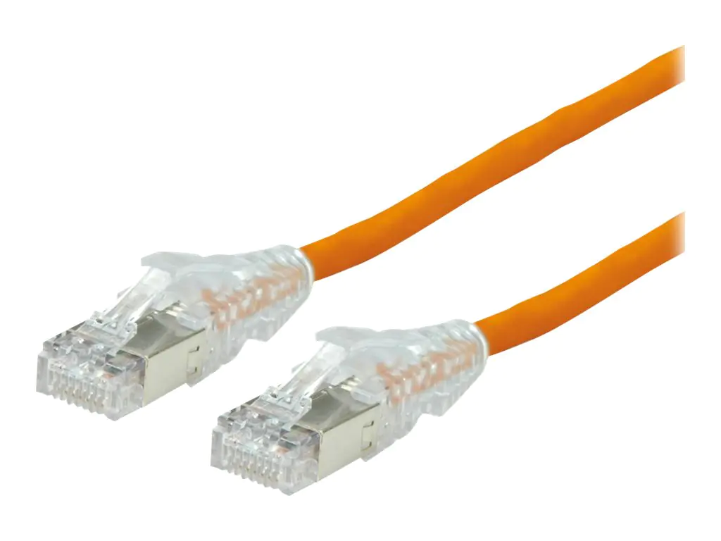 Dätwyler - Patch-Kabel - RJ-45 (M) zu RJ-45 (M) - 3 m - SFTP, PiMF - CAT 6a - geschirmt, halogenfrei, ohne Haken, verseilt - orange