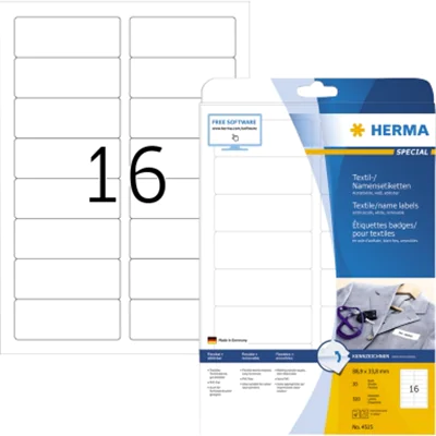 HERMA Namensetikett 4515 Seide 88,9x33,8mm ws 320 St./Pack. HERMA Namensetikett 4515 Seide 88,9x33,8mm ws 320 St./Pack.