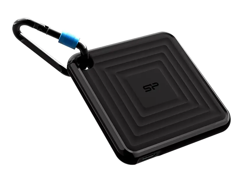SILICON POWER PC60 - SSD - 256 GB - extern (tragbar) - USB 3.2 Gen 2 - 256-Bit-AES - Schwarz