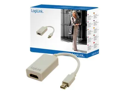 LogiLink - Videoadapter - Mini DisplayPort männlich zu HDMI weiblich - 10 cm - weiß