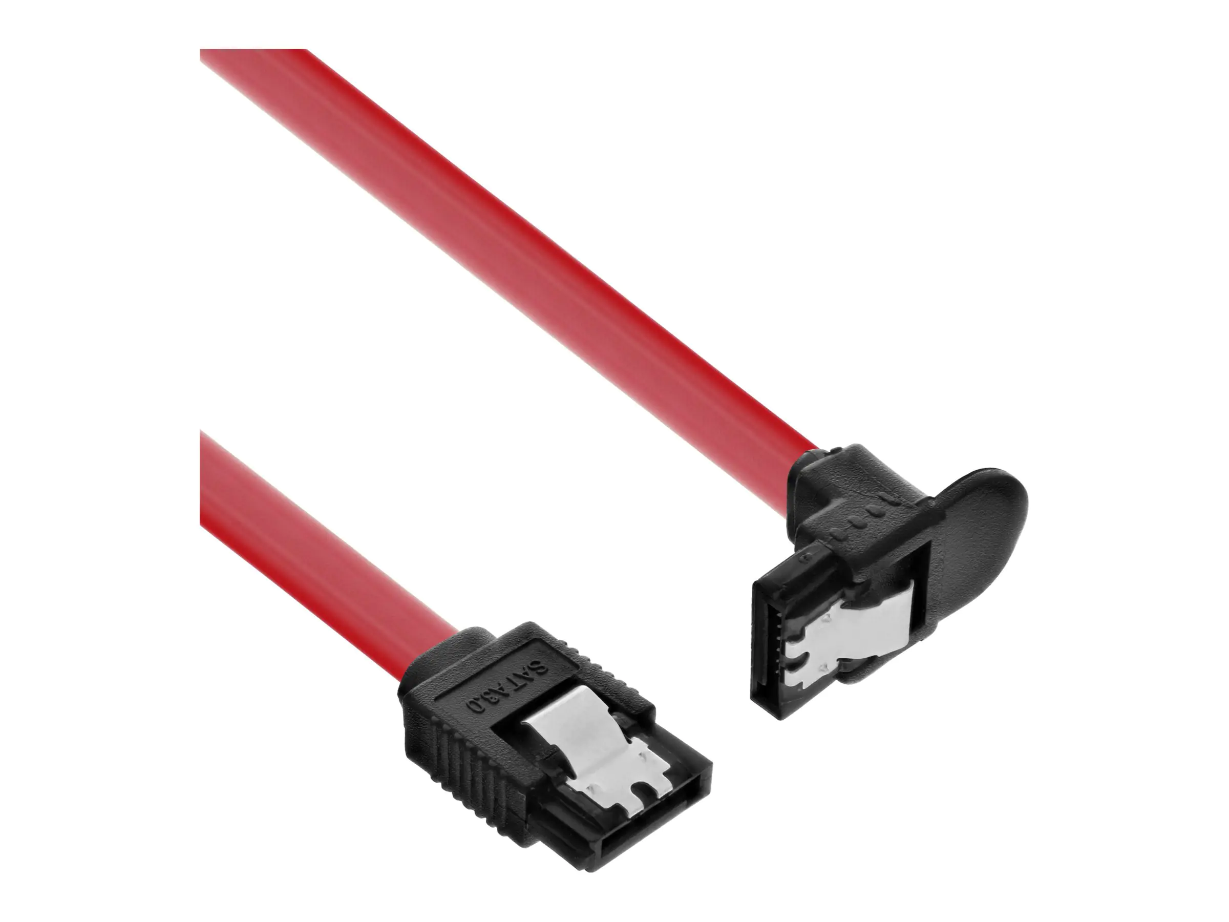InLine - SATA-Kabel - Serial ATA 150/300/600 - SATA zu SATA - 50 cm - 90° Stecker, eingerastet - Rot