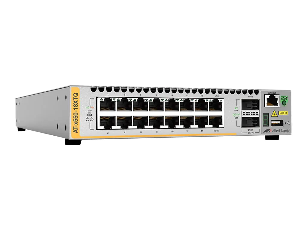 Allied Telesis AT X550-18XTQ - Switch - L3 - Smart - 16 x 1 Gigabit / 10 Gigabit Ethernet + 2