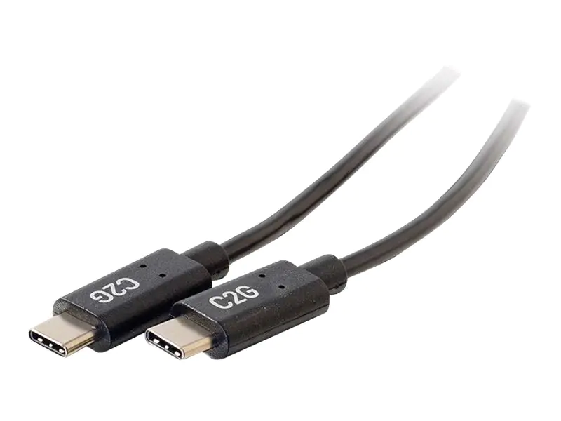C2G 1.8m (6ft) USB C Cable - USB 2.0 (3A) - M/M USB Type C Cable - Black - USB-Kabel - 24 pin USB-C (M) zu 24 pin USB-C (M) - USB 2.0 - 3 A - 1.8 m - Schwarz
