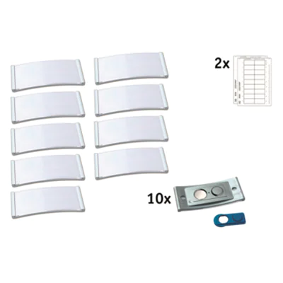 badgepoint® Namensschild polar® classic 65 x 30 mm (B x H) inkl. 2 Bogen (36 Namenskarten) Papier A4 weiß Magnet metall 10 St./Pack.