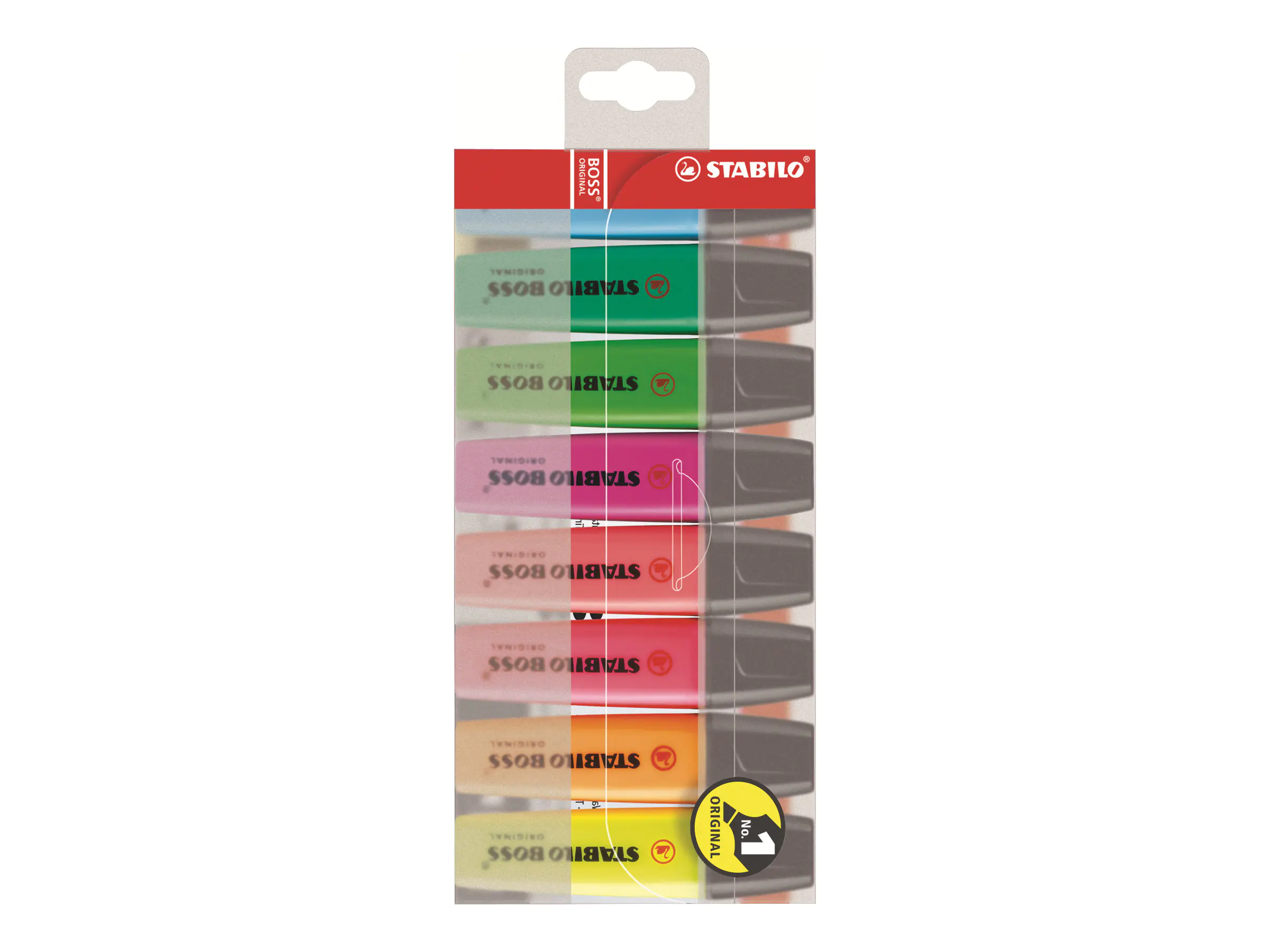 STABILO BOSS ORIGINAL - Textmarker - gemischte Farben - wasserbasierte Tinte - 2-5 mm (Packung mit 8) 70/8