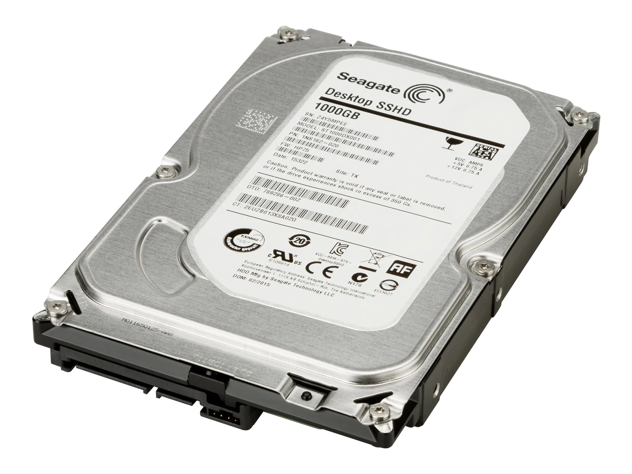 HP - Festplatte - 1 TB - intern - 3.5" (8.9 cm) - SATA 6Gb/s - 7200 rpm - Puffer: 32 MB - für Workstation Z1 G5, Z2 G4, Z2 G5, Z2 G8, Z2 G9, Z230, Z4 G4, Z420, Z6 G4, Z620, Z640, Z8 G4