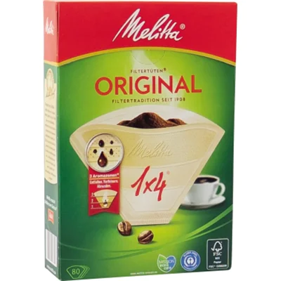 Melitta Kaffeefiltertüte Typ 1x4 206810 naturbraun 80 St./Pack. Melitta Kaffeefiltertüte Typ 1x4 206810 naturbraun 80 St./Pack.