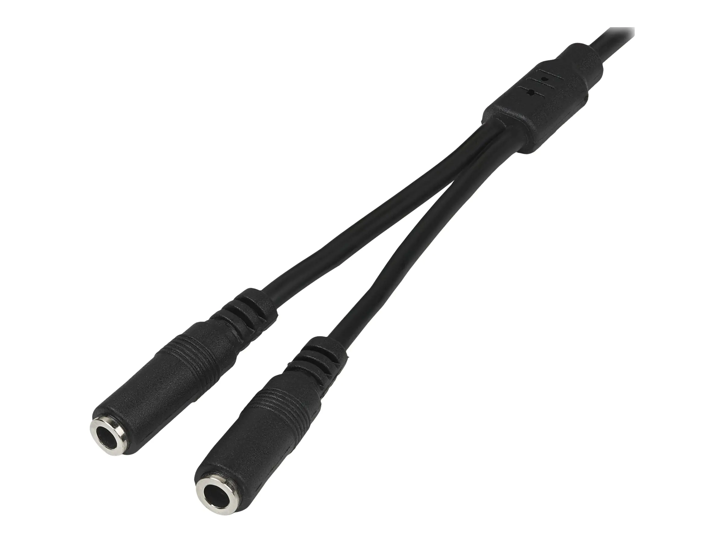 StarTech 3,5mm Klinke Y-Splitter Kabel - Headset Splitter - Audio-Splitter - mini-phone stereo 3.5 mm männlich zu mini-phone stereo 3.5 mm weiblich - 20 cm - Schwarz - für P/N: MU15MMS, MU6MMS