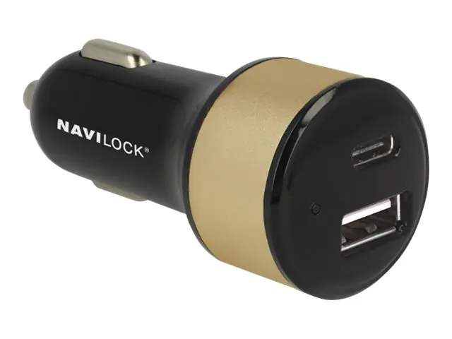 Navilock Car charger - Auto-Netzteil - 3 A (USB, 24 pin USB-C)