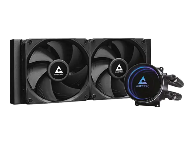 Chieftec Iceberg 240 DARK - Prozessor-Flüssigkeitskühlsystem - Kühlergröße: 240 mm - (für: LGA1150, LGA1151, LGA1155, LGA1156, LGA1200, LGA1700, LGA1851, AM2, AM2+, AM3+, AM4, AM5, FM1, FM2, FM2+) - Kupfer - 120 mm