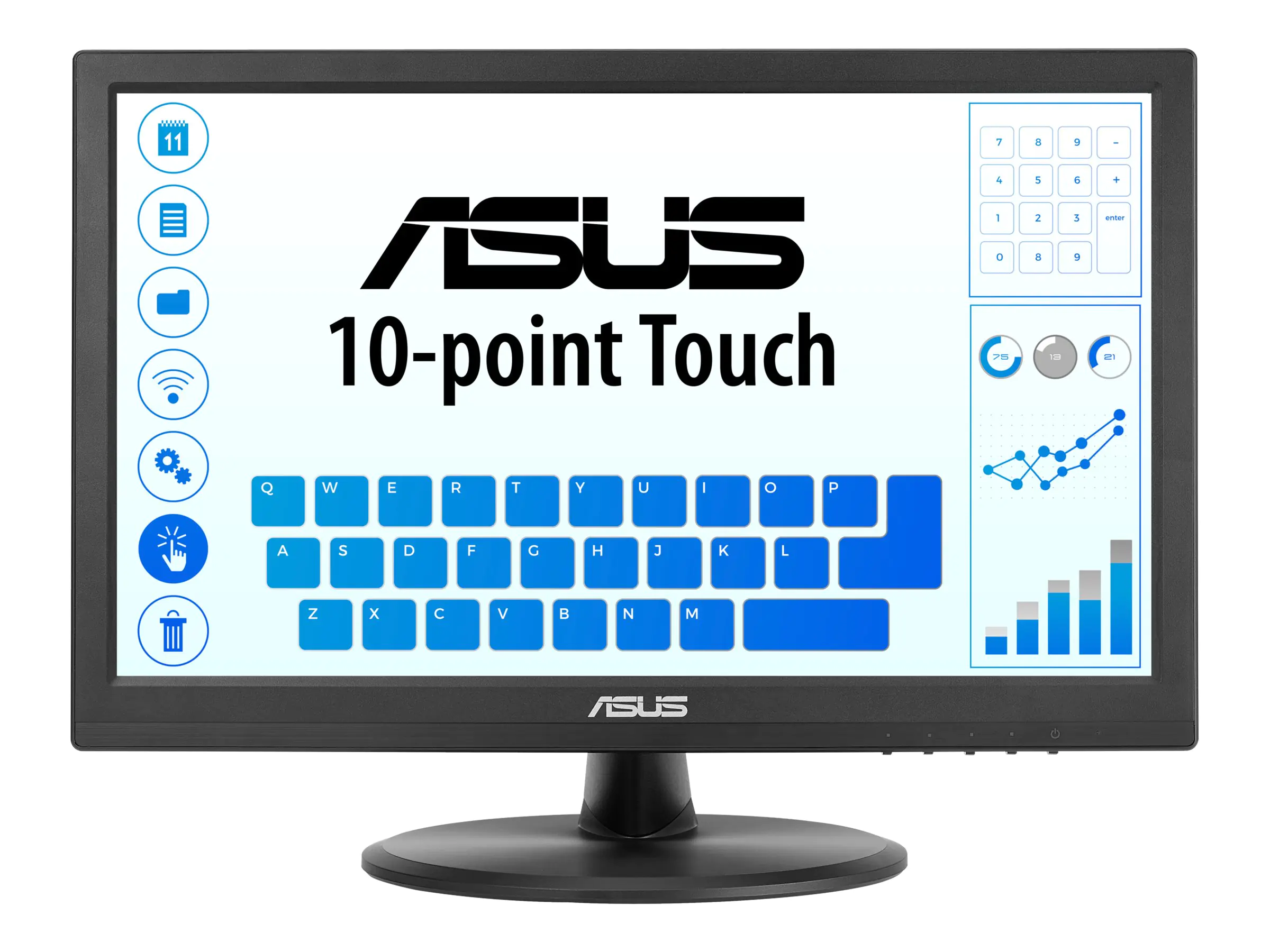 ASUS VT168HR - LED-Monitor - 39.6 cm (15.6") - Touchscreen - 1366 x 768 WXGA @ 60 Hz - TN - 220 cd/m² - 400:1 - 5 ms - HDMI, VGA