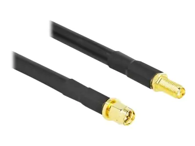 Delock - Antennenverlängerungskabel - SMA Stecker zu SMA weiblich - 10 m - Koax - Schwarz