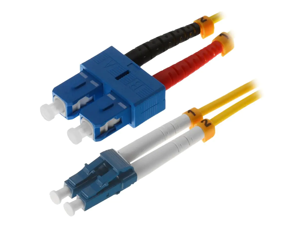 Helos - Patch-Kabel - LC Single-Modus (M) zu SC Single-Modus (M) - 1.5 m - Glasfaser - Duplex - 9/125 Mikrometer - OS2 - Gelb