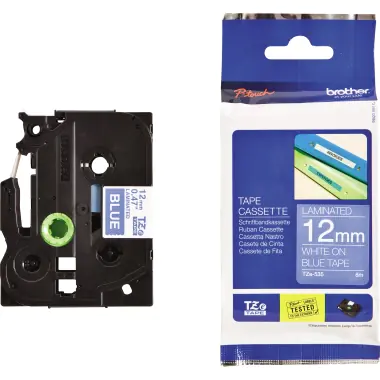 Brother TZe-535 - Weiß auf blau - Rolle (1,2 cm x 8 m) 1 Kassette(n) laminiertes Band - für Brother PT-D210, D600, H110; P-Touch PT-1005, D450, H110, P300; P-Touch Cube Pro PT-P910 Brother TZe-535 - Weiß auf blau - Rolle (1,2 cm x 8 m) 1 Kassette(n) laminiertes Band - für Brother PT-D210, D600, H110; P-Touch PT-1005, D450, H110, P300; P-Touch Cube Pro PT-P910