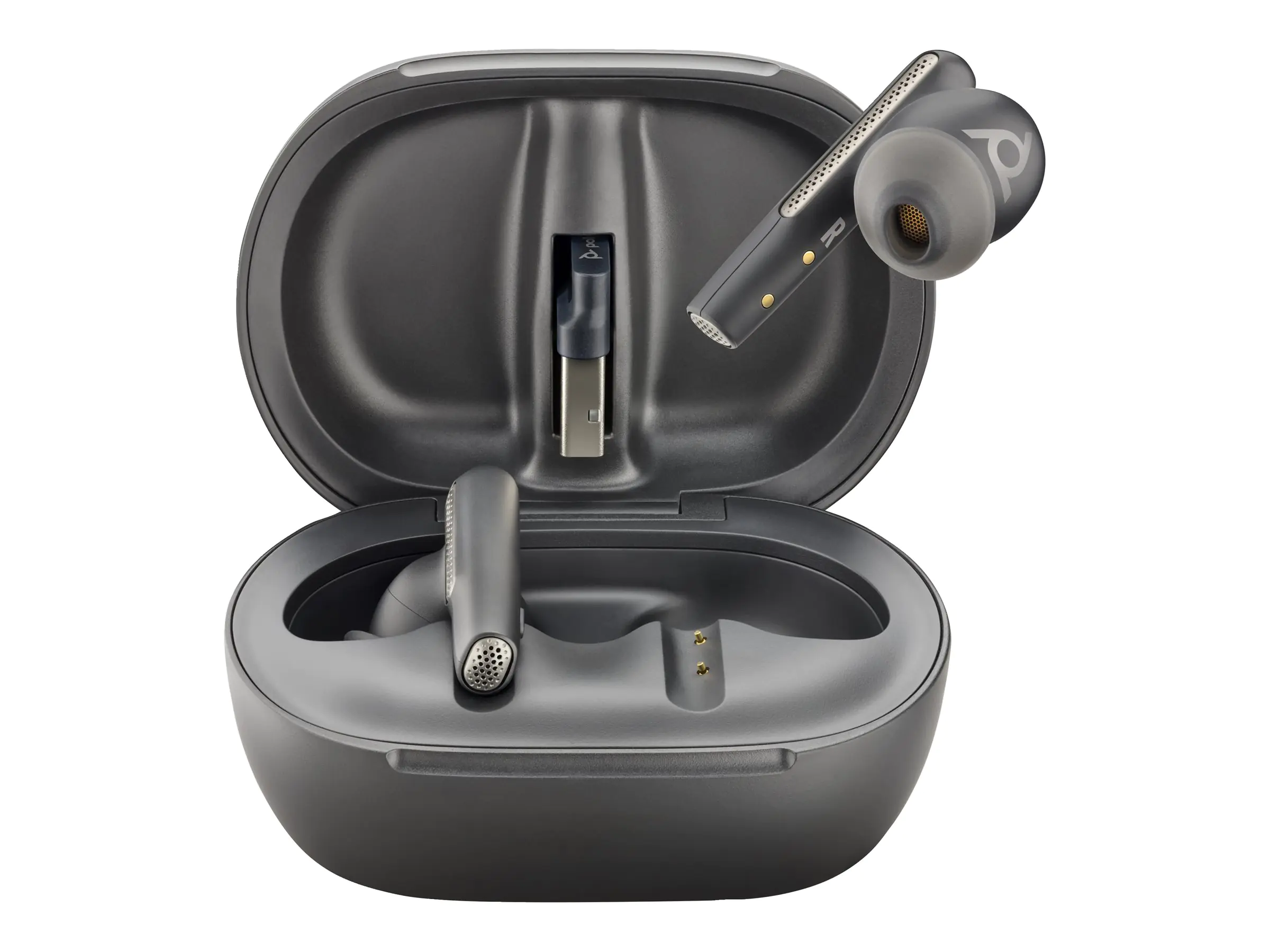 Poly Voyager Free 60+ UC - True Wireless-Kopfhörer mit Mikrofon - im Ohr - Bluetooth - aktive Rauschunterdrückung - Adapter USB-C via Bluetooth - Carbon Black