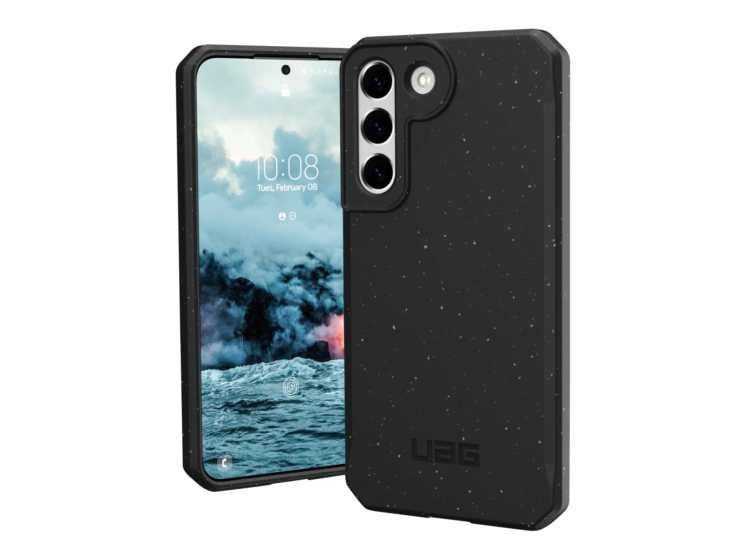 UAG Rugged Case for Samsung Galaxy S22 5G [6.1-inch] - Outback Bio Black - Hintere Abdeckung für Mobiltelefon - 100 % biologisch abbaubares und kompostierbares Material - Schwarz - für Samsung Galaxy S22