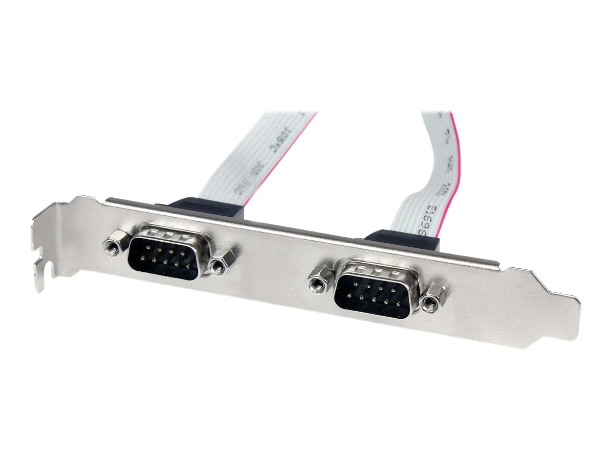 StarTech 2 Port Seriell DB9 Slotblech mit 10 Pin (IDC 10) Pinheader Kabel 40cm - Serielles Bedienfeld - DB-9 (M) zu 10 PIN IDC (W) - 40.64 cm - Grau