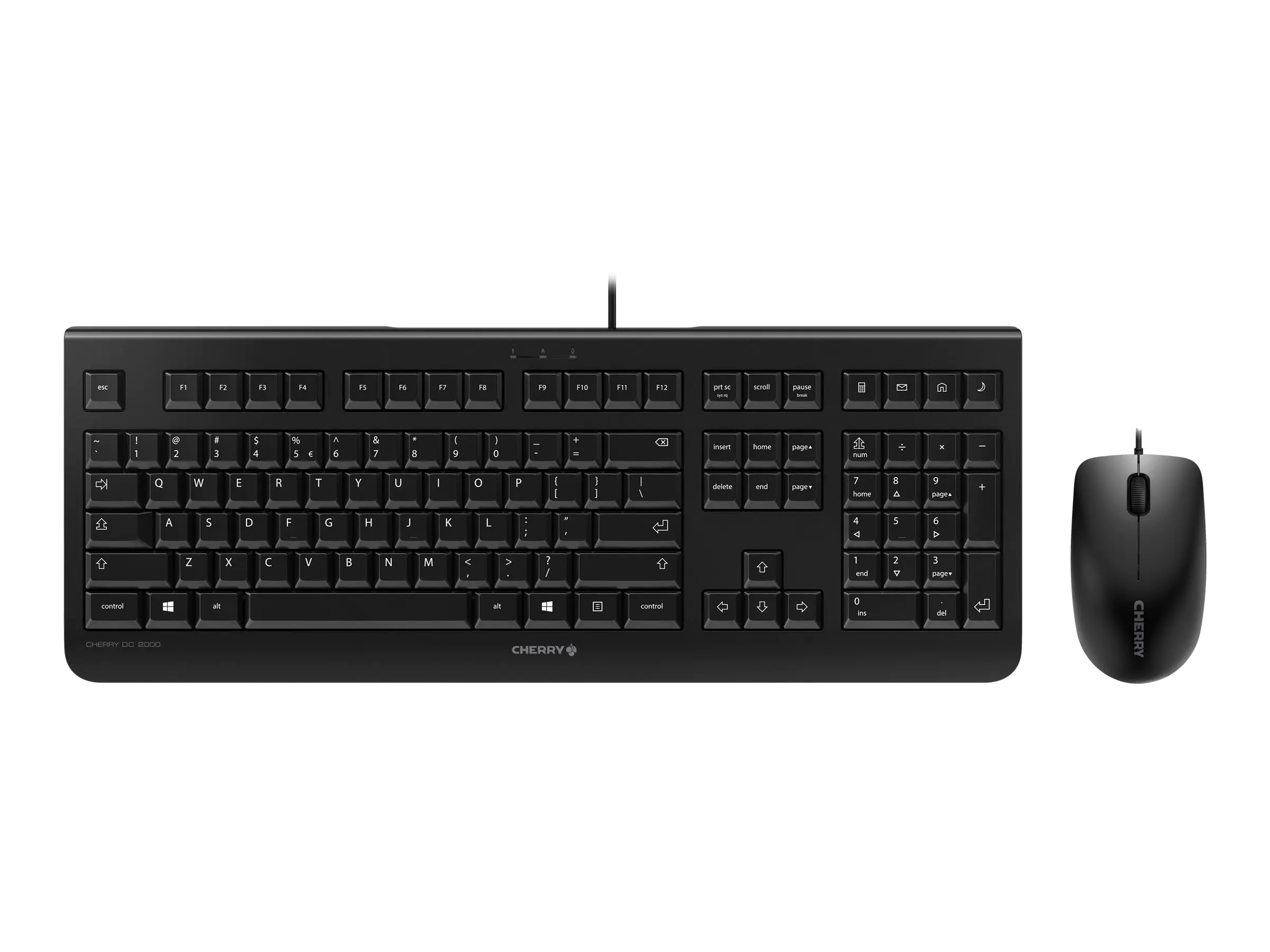 Cherry Tastatur-und-Maus-Set DC 2000 Verkabelt US-Englisch JD-0800EU-2 Schwarz